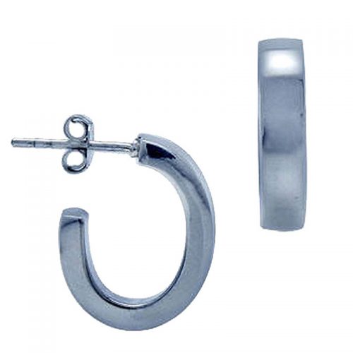 Sterling Silver Square Tube Shaped Earrings-SSEAR10