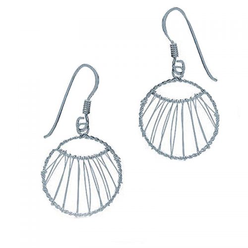 Sterling Silver Wire Dangle Earrings-SSEAR11