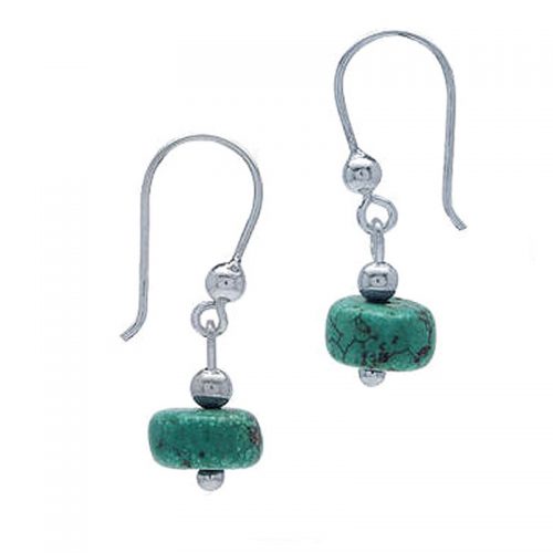Small Turquoise Sterling Silver Bead Earrings-SSEAR07